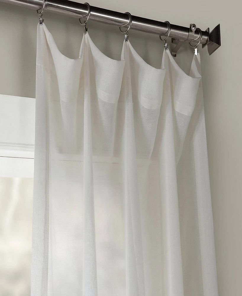Half Price Drapes Gardenia Textured Faux Linen Sheer Curtain
