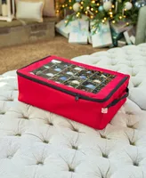Santa's Bag 2 Tray Christmas Ornament Storage Box with Clear Lid
