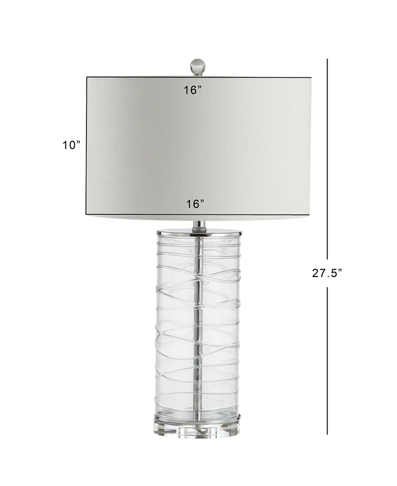 Jonathan Y Cole 27.5" Modern Fused Glass Cylinder Led Table Lamp - Set of 2