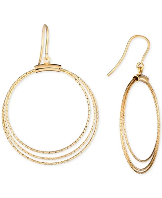 Textured Multi-Circle Drop Earrings in 14k Gold-Plated Sterling Silver