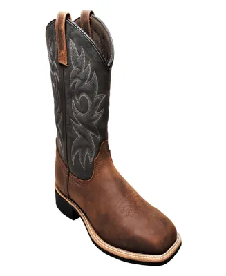 AdTec Men's 12" Work Western Square Toe Black/Brown