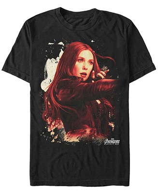 Marvel Men's Avengers Infinity War Painted Splatter The Scarlet Witch Short Sleeve T-Shirt