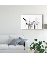 1X Prints Black Flowers on White Background Canvas Art - 15" x 20"