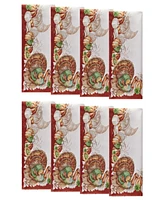 Elrene Holiday Turkey Bordered Fall Napkins, Set of 8