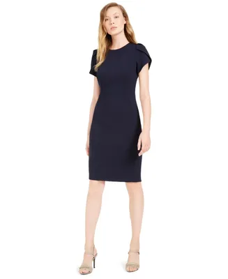 Calvin Klein Petite Tulip-Sleeve Sheath Dress