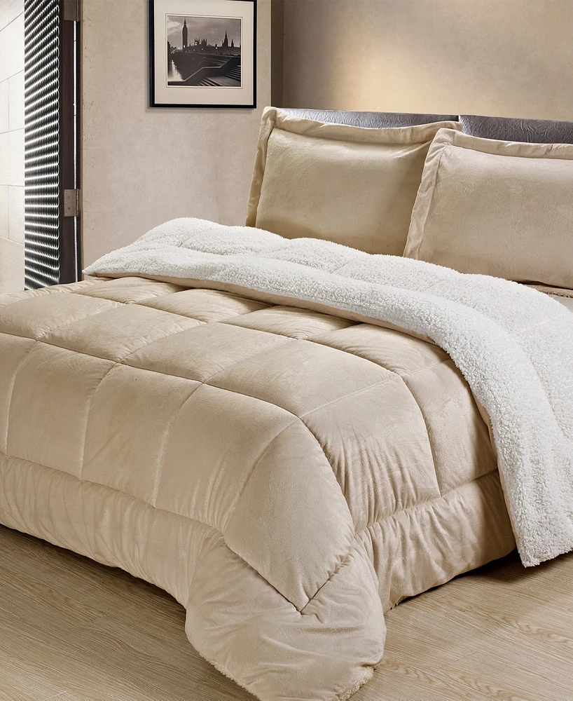 Ultimate Luxury Reversible Micromink and Sherpa 3-Pc. Comforter Set