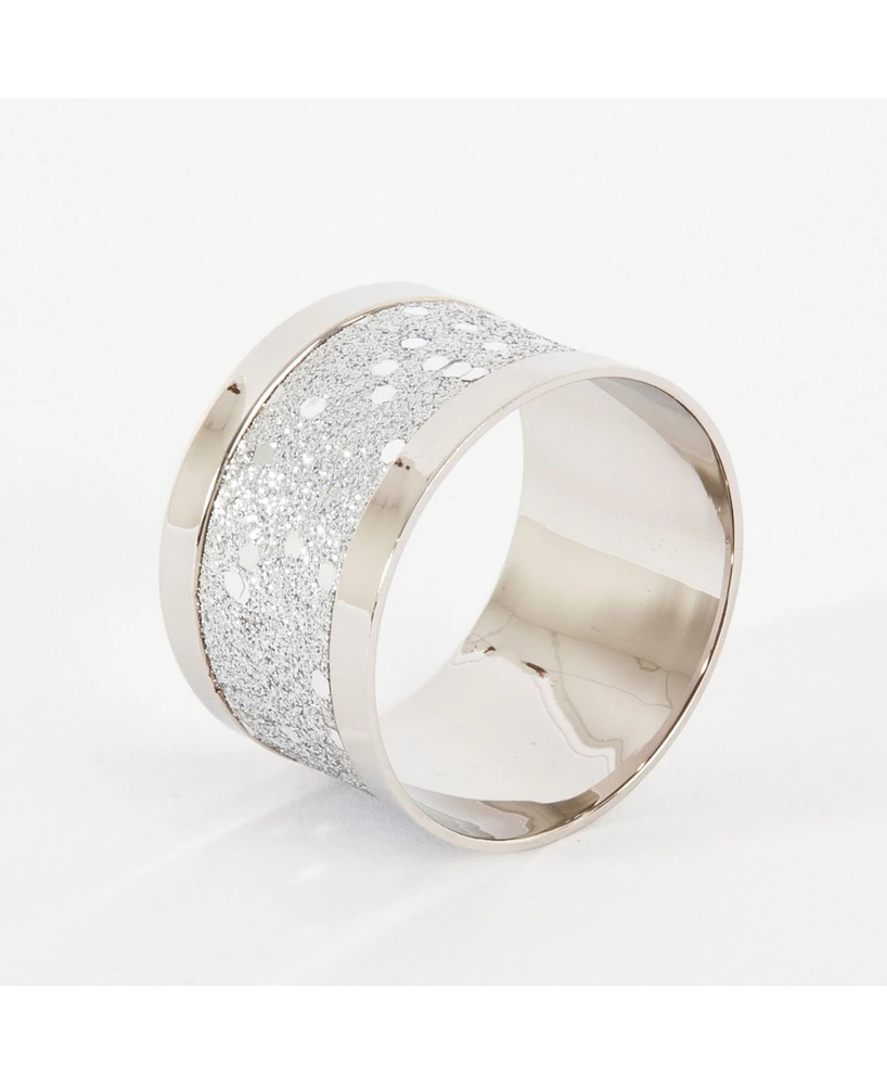 Saro Lifestyle Sparkling Design Napkin Ring, Set of 4