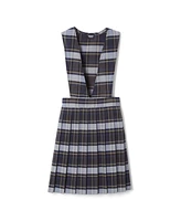 French Toast Big Girls V-Neck Pleated Plaid Jumper