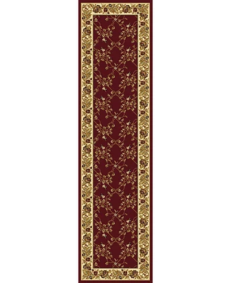 Closeout! Km Home 1427/1734/Burgundy Navelli Red 2'2" x 8' Runner Rug
