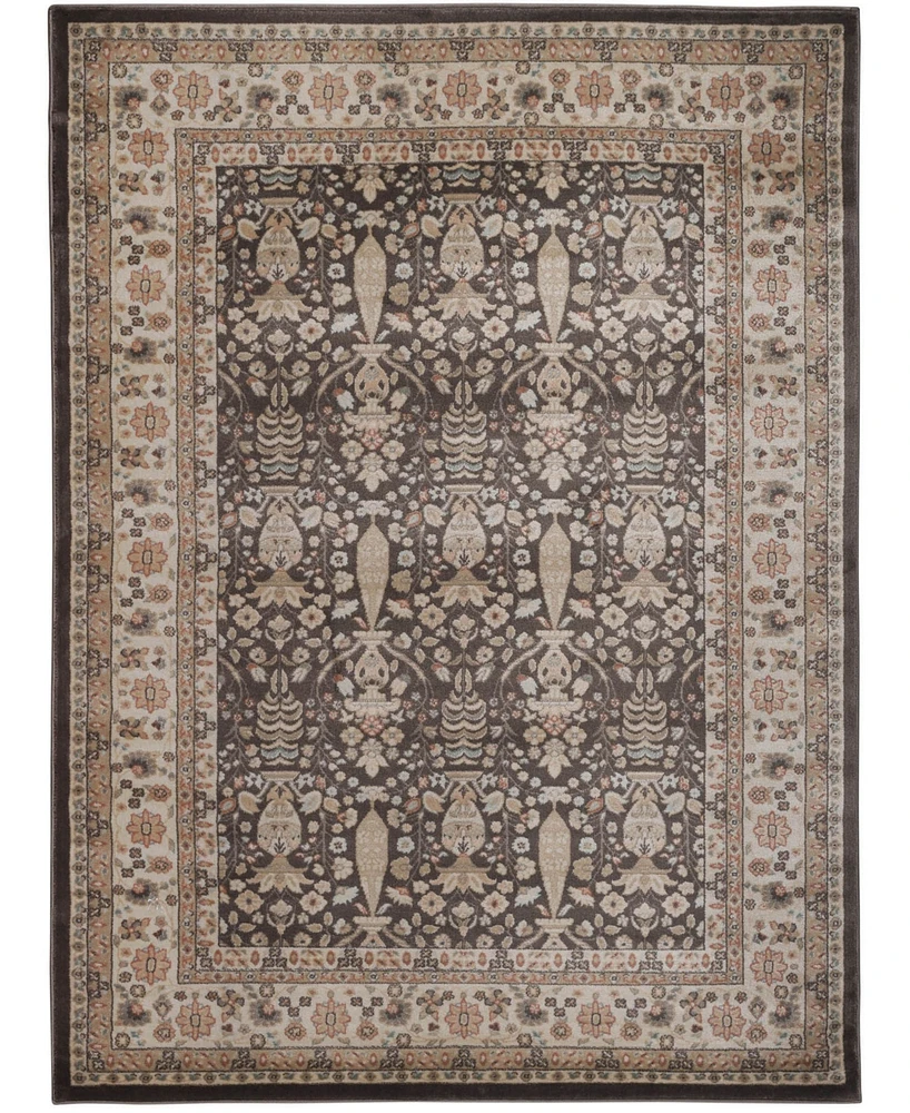 Closeout! Km Home 3812/1011/Brown Gerola Brown 5'3" x 7'3" Area Rug
