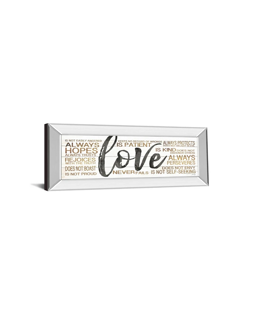 Classy Art Love by Marla Rae Mirror Framed Print Wall Art - 18" x 42"