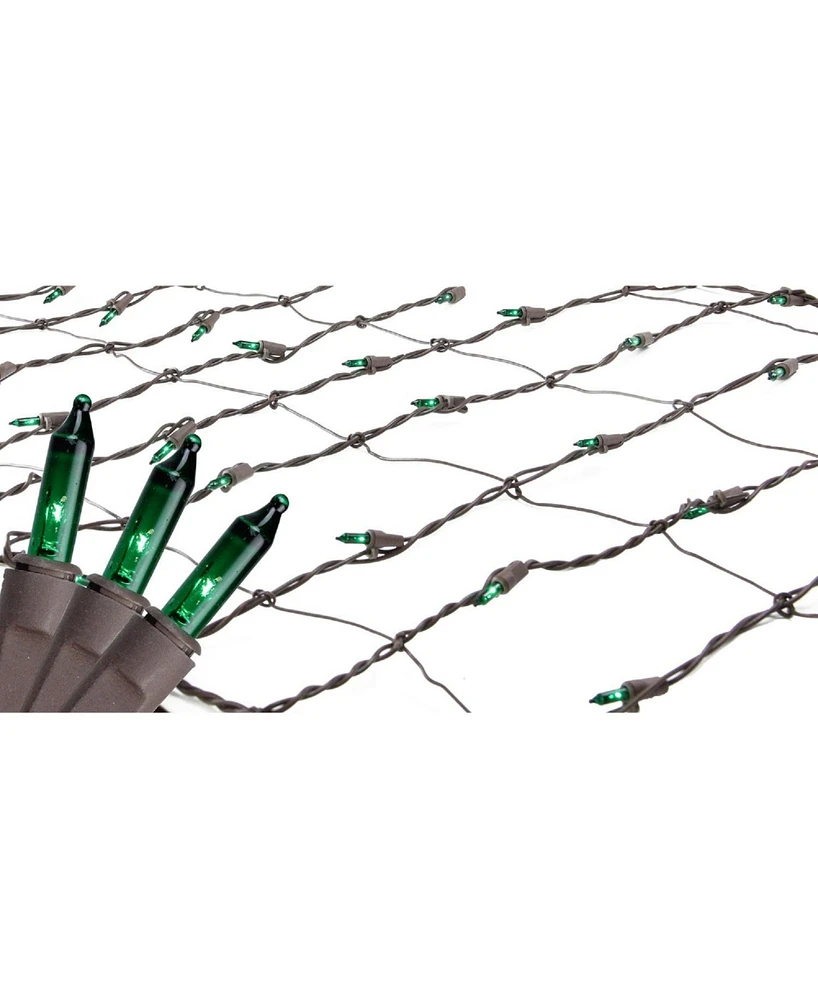Northlight 2' x 8' Green Mini Tree Trunk Wrap Christmas Net Lights - Brown Wire