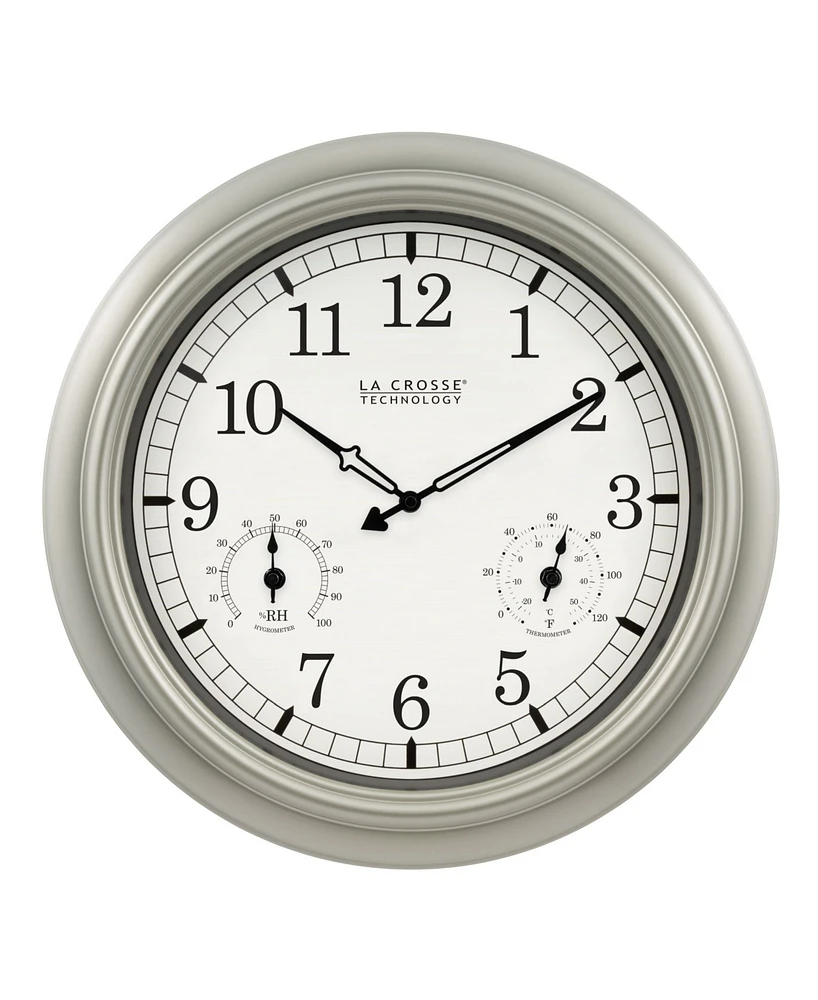 La Crosse Technology Wt-3181PL-q 18" Indoor or Outdoor Classic Quartz Plastic Analog Wall Clock