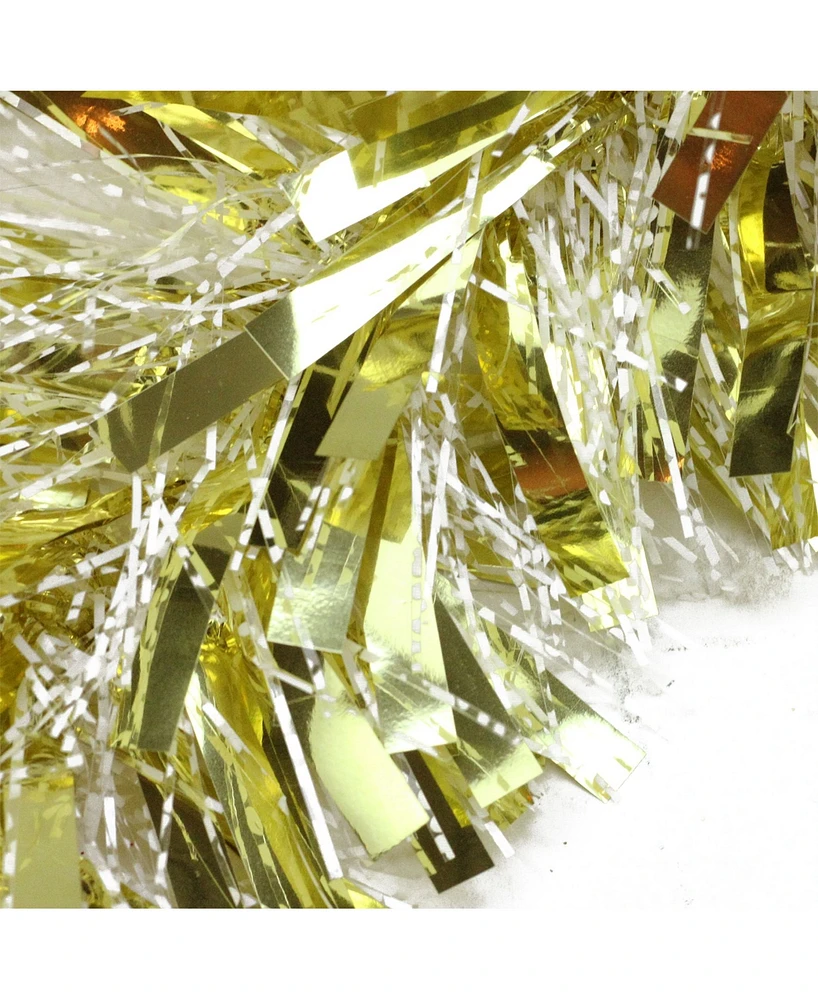 Northlight 50' Gold and White Wide Cut Christmas Tinsel Garland - Unlit
