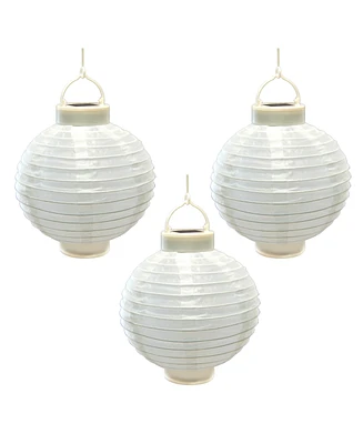Lumabase Solar Powered Nylon Lanterns, Set of 3