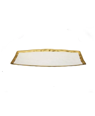 Classic Touch Porcelain Oblong Tray with Rim