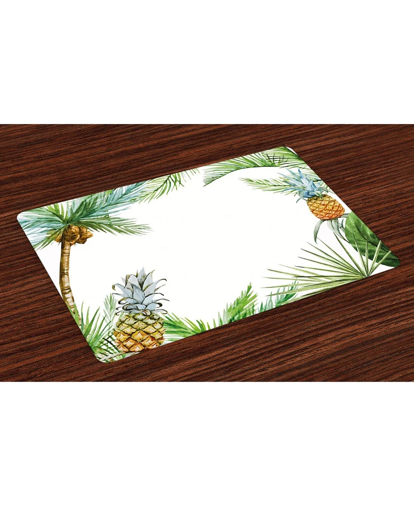 Ambesonne Pineapple Place Mats, Set of 4