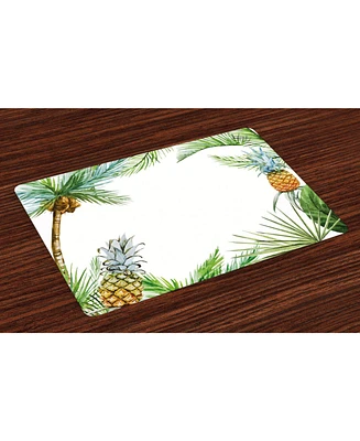 Ambesonne Pineapple Place Mats, Set of 4