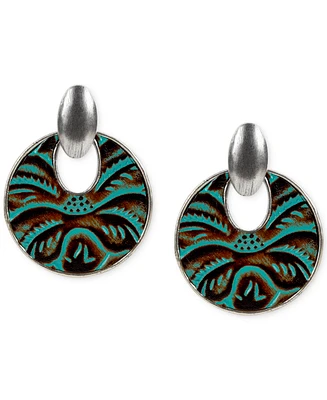 Patricia Nash Leather Doorknocker Earrings
