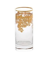 Lorren Home Trends Embellished 24K Gold Crystal High Ball Tumbler, Set of 4