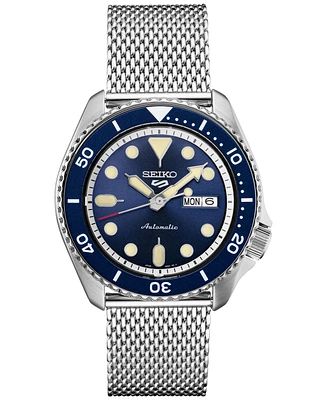 Seiko Men's Automatic 5 Sports Stainless Steel Mesh Bracelet Watch 42.5mm