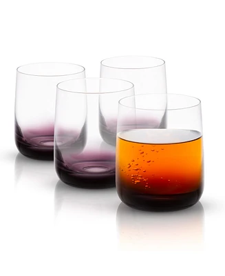 JoyJolt Black Swan Double Old Fashion Whiskey Glasses, Set of 4