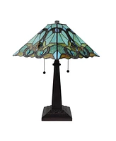 Amora Lighting Tiffany Style Floral Mission Table Lamp