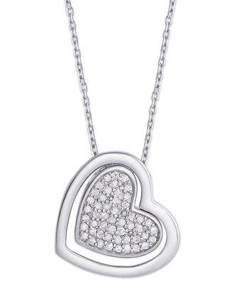 Diamond 1/4 ct. t.w. Heart Pendant Necklace in Sterling Silver