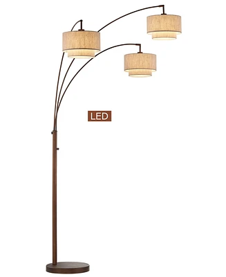 Artiva Usa Lumiere Iii 80" Led Arched Floor Lamp Double Layer Shade with Dimmer
