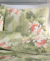 Tommy Bahama Tropical Orchid Palm Reversible 3 Piece Quilt Set, King