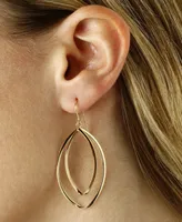 Marquise Twist Drop Earrings Set in 14k Gold