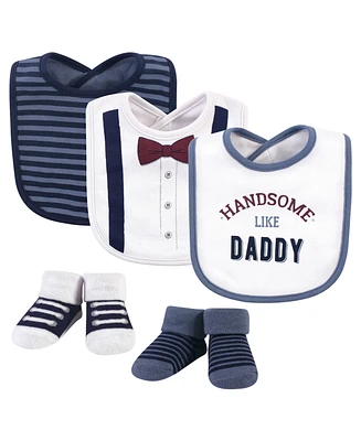 Little Treasure Boys Coordinated 5-Pack Bibs and Socks