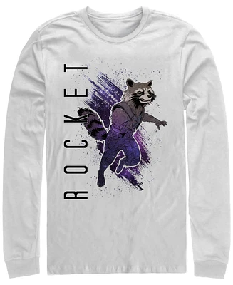 Marvel Men's Avengers Endgame Rocket Painted Portrait Poster, Long Sleeve T-shirt