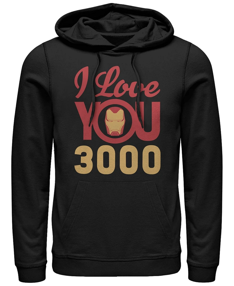 Marvel Men's Avengers Endgame Iron Man Face I Love You 3000, Pullover Hoodie