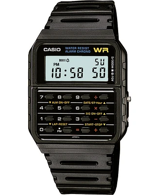 Casio Unisex Digital Calculator Black Resin Strap Watch 35mm
