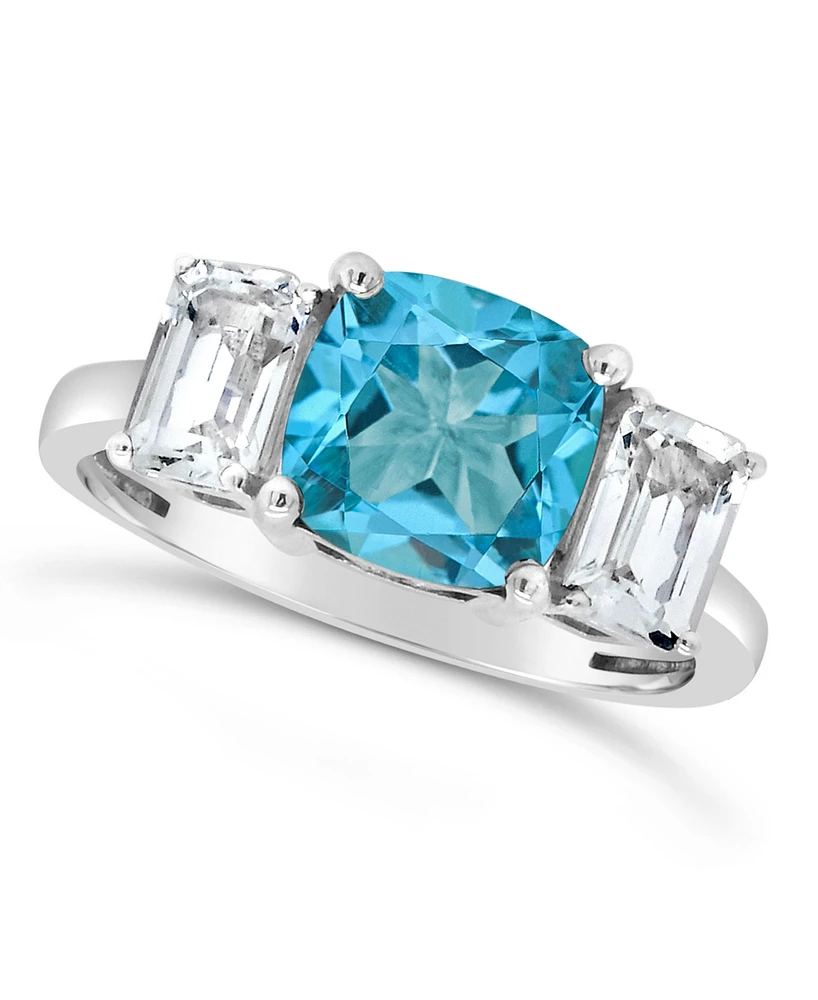 Gemstone and White Topaz (1-3/8 ct. t.w) Ring Sterling Silver