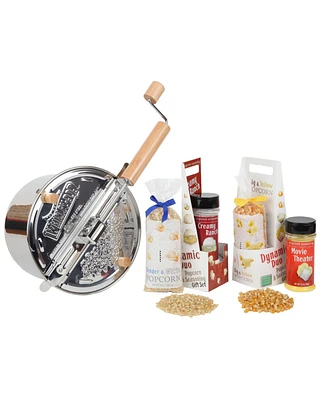 Wabash Valley Farms Stainless Steel Whirley-Pop Popcorn Popper Gift Set