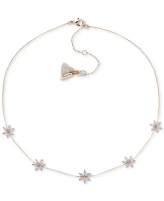 lonna & lilly Gold-Tone Crystal Flower Frontal Necklace, 16" + 3" extender