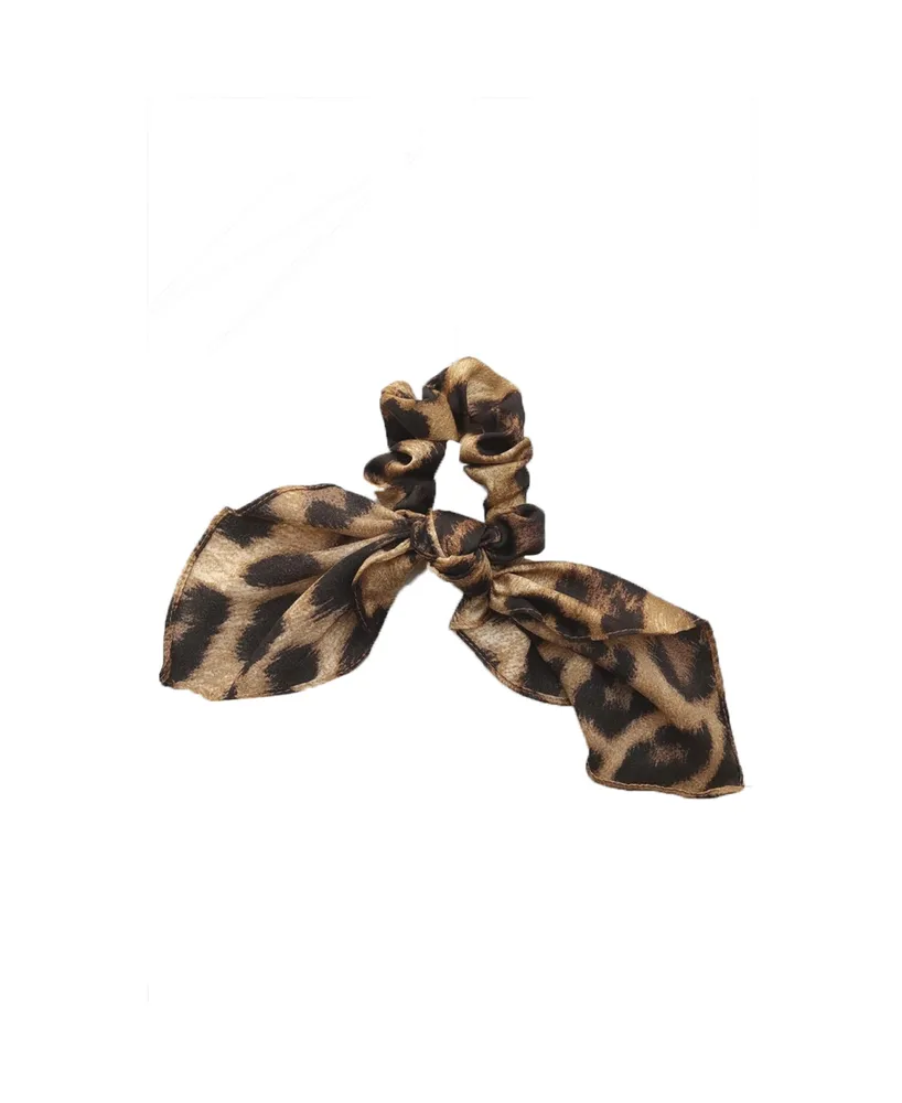 Soho Style Leopard Print Scrunchie Bow