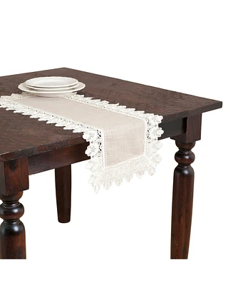Saro Lifestyle Lace Trimmed Table Linens