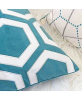 Homey Cozy Sadie Applique Velvet Decorative Pillow, 20" x 20"