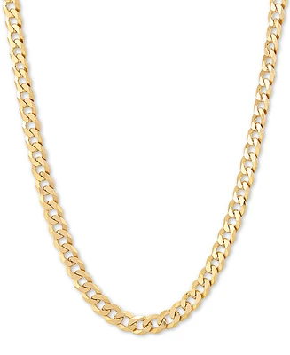 Flat Curb Link 18" Chain Necklace in 18k Gold-Plated Sterling Silver