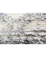 Closeout! Bashian Natural Wool M133 Ivory and Blue 8'6" x 11'6" Area Rug