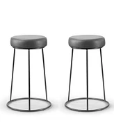 Glamour Home Set of 2 Amie Backless Counter Stool with Gunmetal Frame
