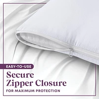Circles Home 100% Cotton Pillow Protector with Zipper – White (4 Pack
