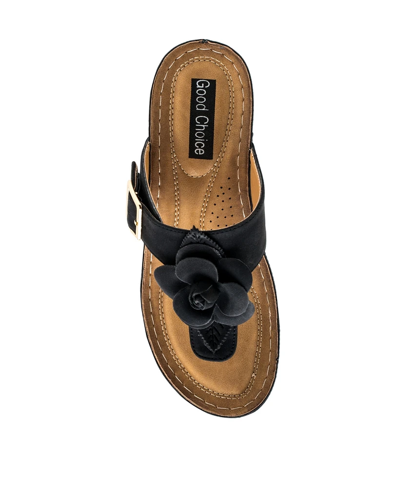 Gc Shoes Women's Flora Rosette Wedge Sandals