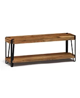 Alaterre Furniture Ryegate Natural Live Edge Bench with Coat Hook Shelf Set