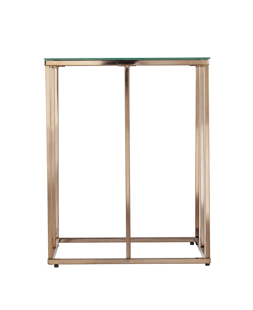 Southern Enterprises Imogen Contemporary End Table with Glass Top