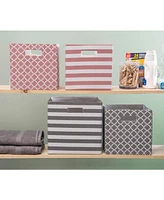 Design Imports Square Lattice Print Polyester Storage Bin