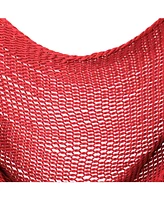 Caribbean Style Extra Large Hanging Rope Hammock Chair Swing for Backyard and Patio